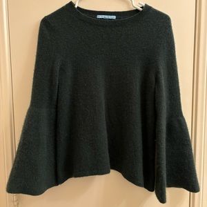 ANTONIO MELANI GREEN ELVIRA 100% CASHMERE SWEATER BELL SLEEVE